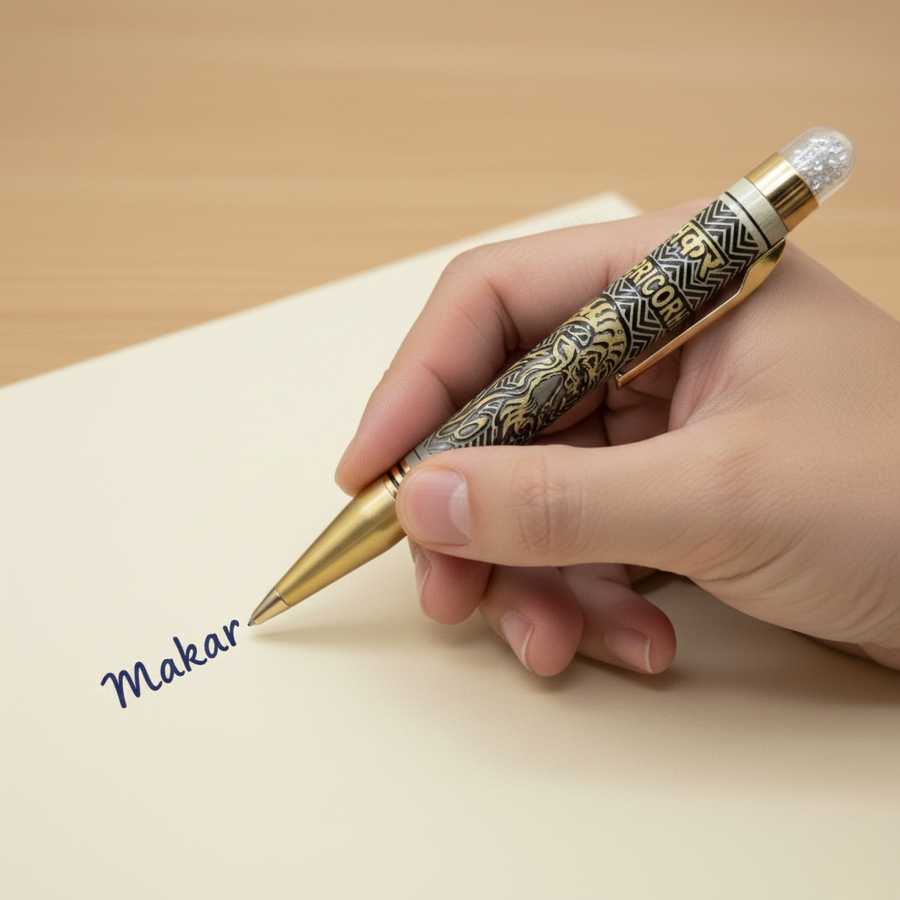 Capricorn Makar Zodiac Engraved Ball Pen