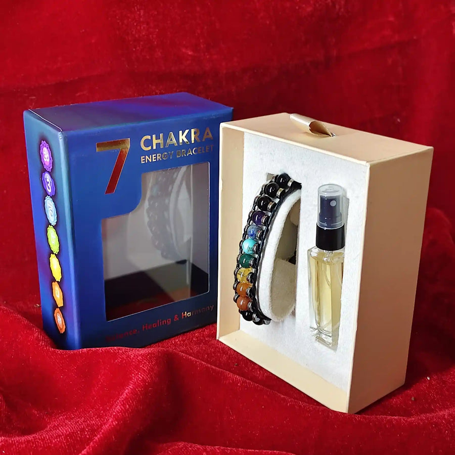 7 Chakra Bracelet & Natural Essential Attar Spray