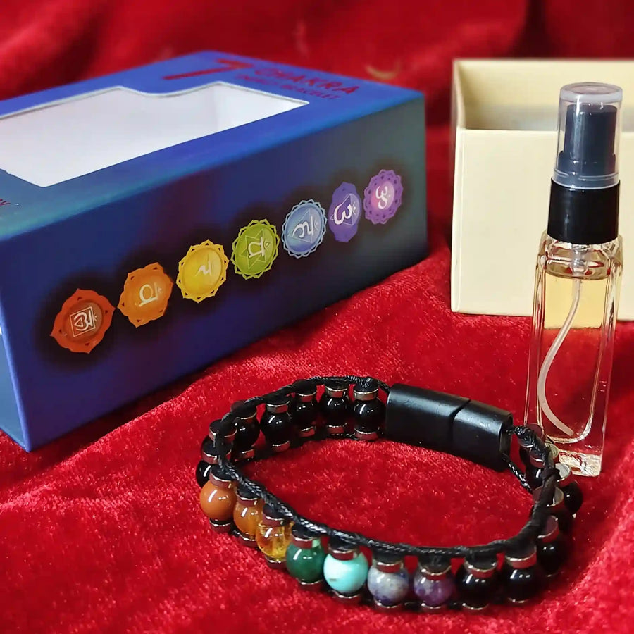 7 Chakra Bracelet & Natural Essential Attar Spray