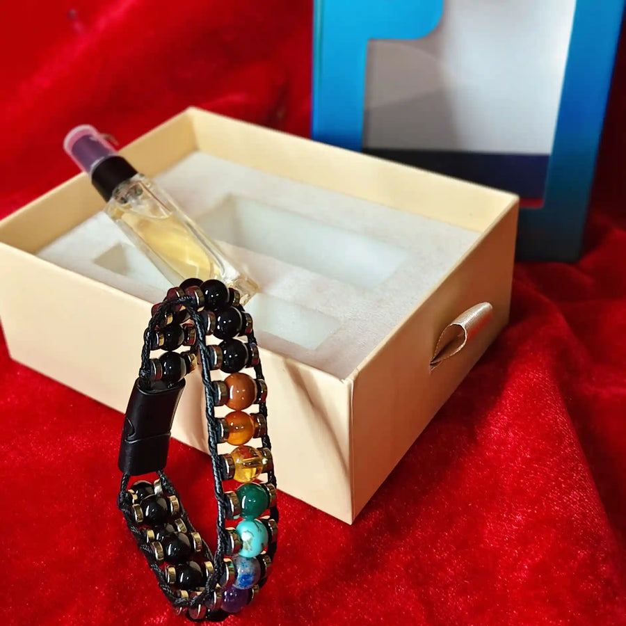 7 Chakra Bracelet & Natural Essential Attar Spray