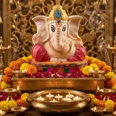 Handmade Cow Dung Lord Ganesha Murti