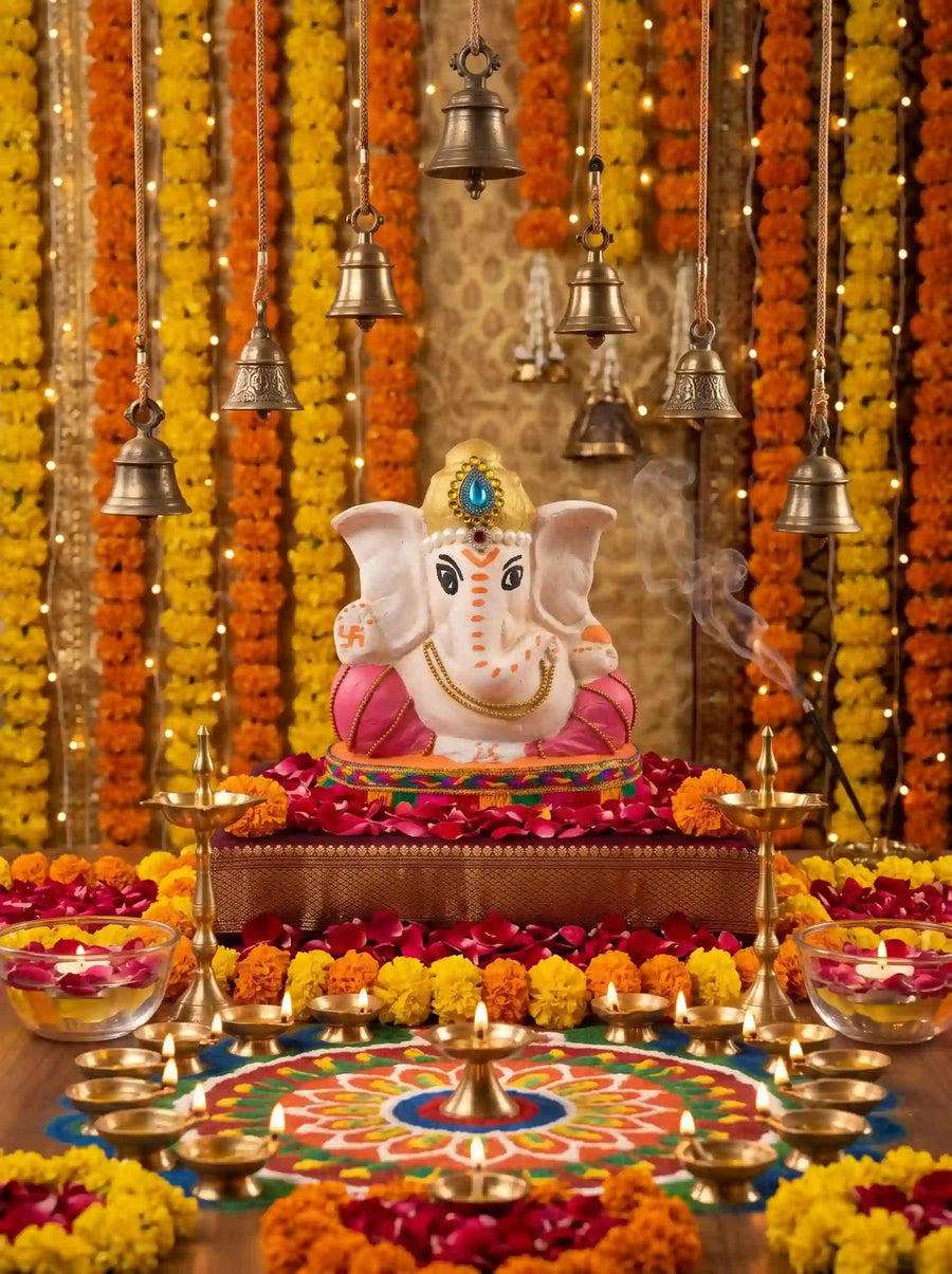 Handmade Cow Dung Lord Ganesha Murti
