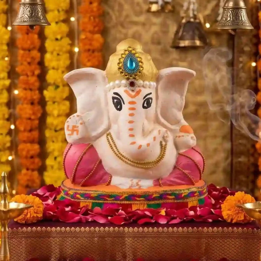 Handmade Cow Dung Lord Ganesha Murti