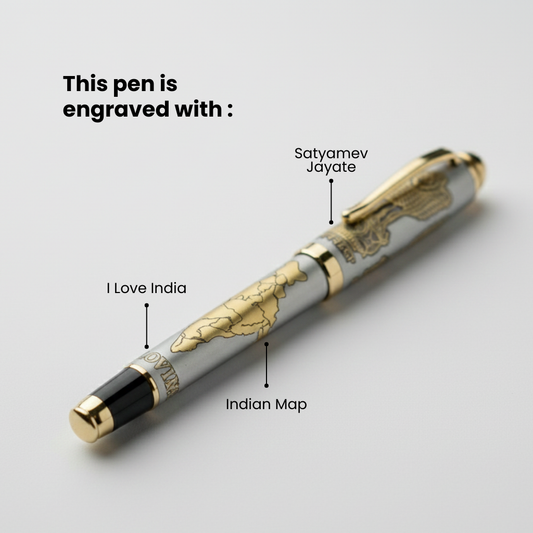 Indian Map Engraved Premium Pen Satyamev Jayate
