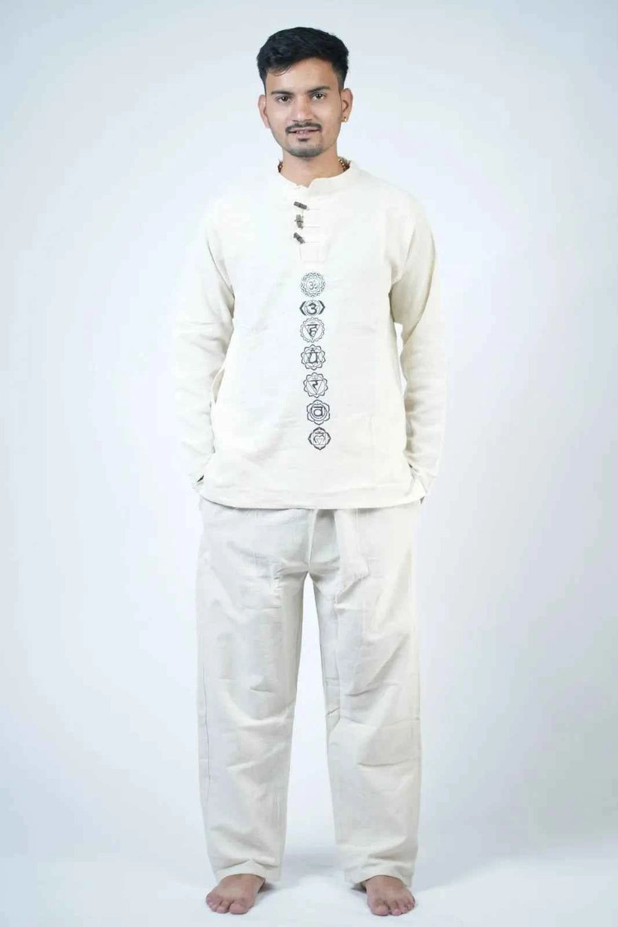 7 Chakra Kurta Co-ord Set Ivory White