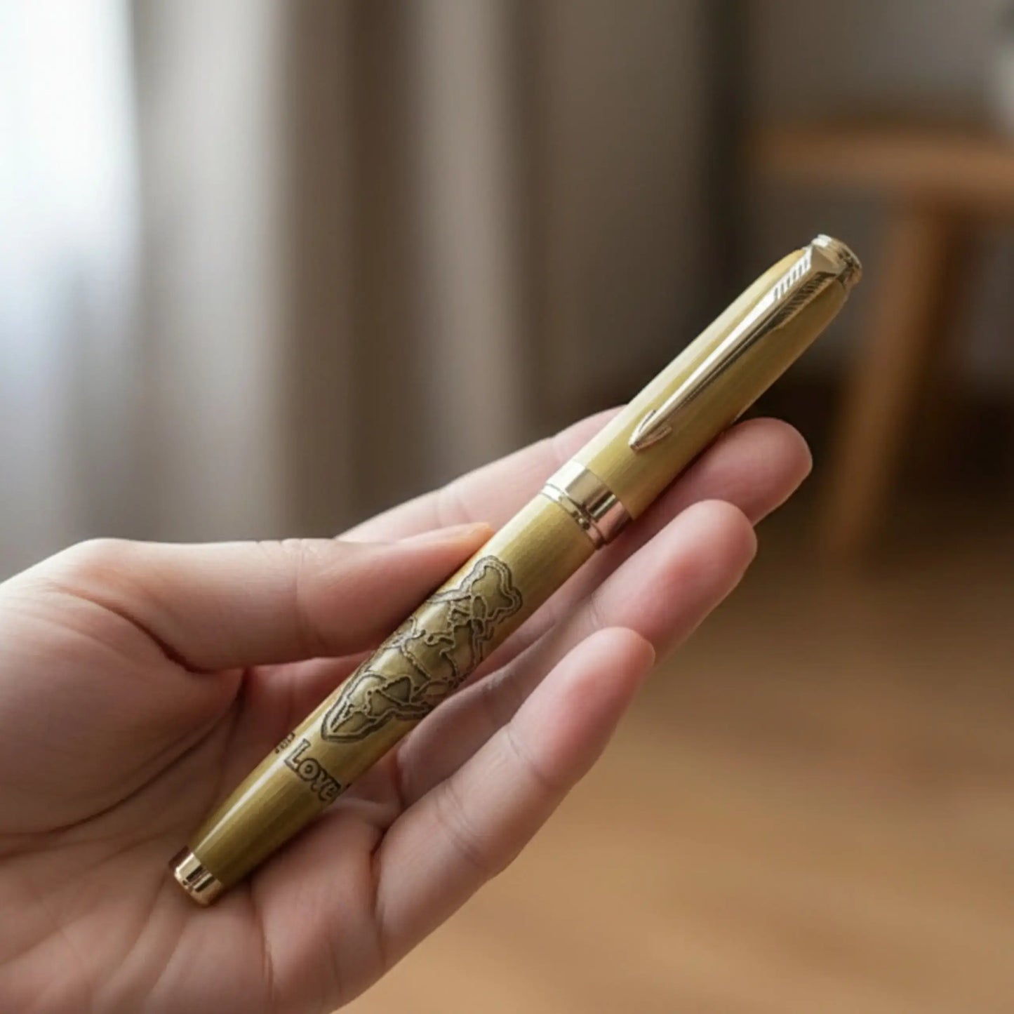 India Map Engraved Pen I Love India