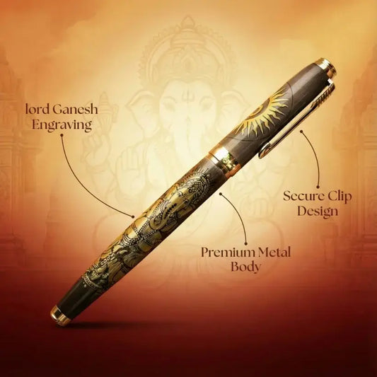 Premium Lord Ganesha Engraved Metal Pen