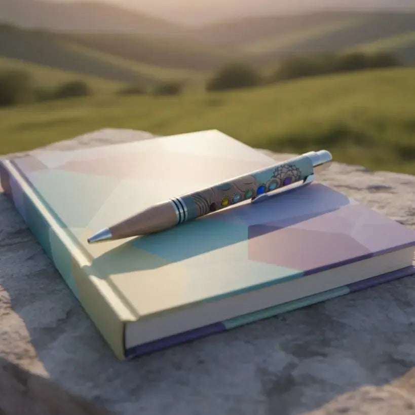 7 Chakra Healing Stone Engraved Pen