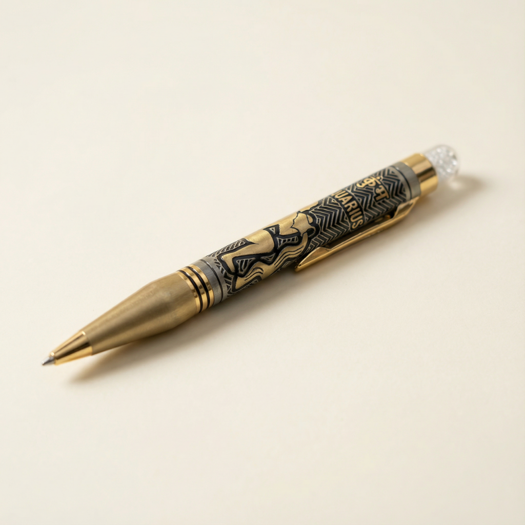 Aquarius (कुंभ) Zodiac Engraved Pen