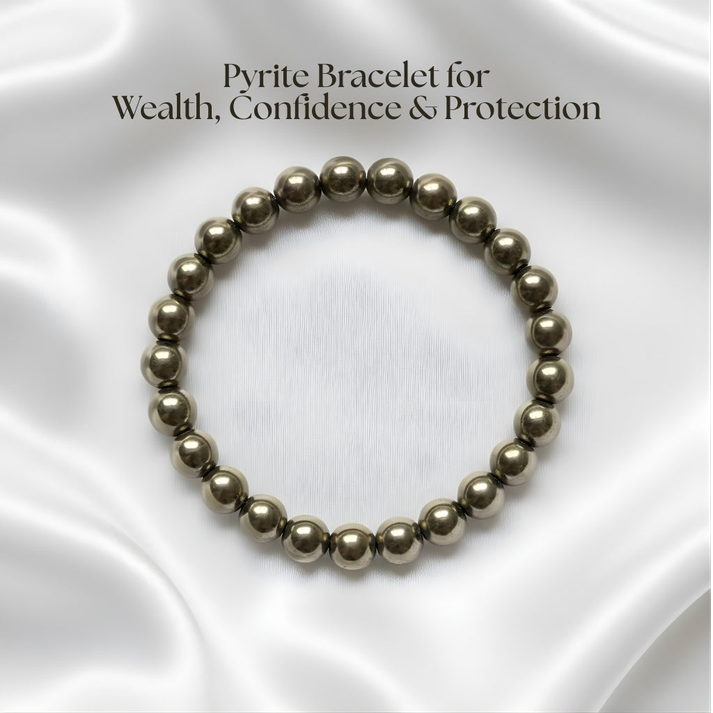 Original Golden Pyrite Bracelet 8mm Beads
