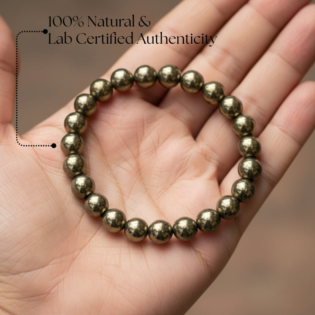 Original Golden Pyrite Bracelet 8mm Beads