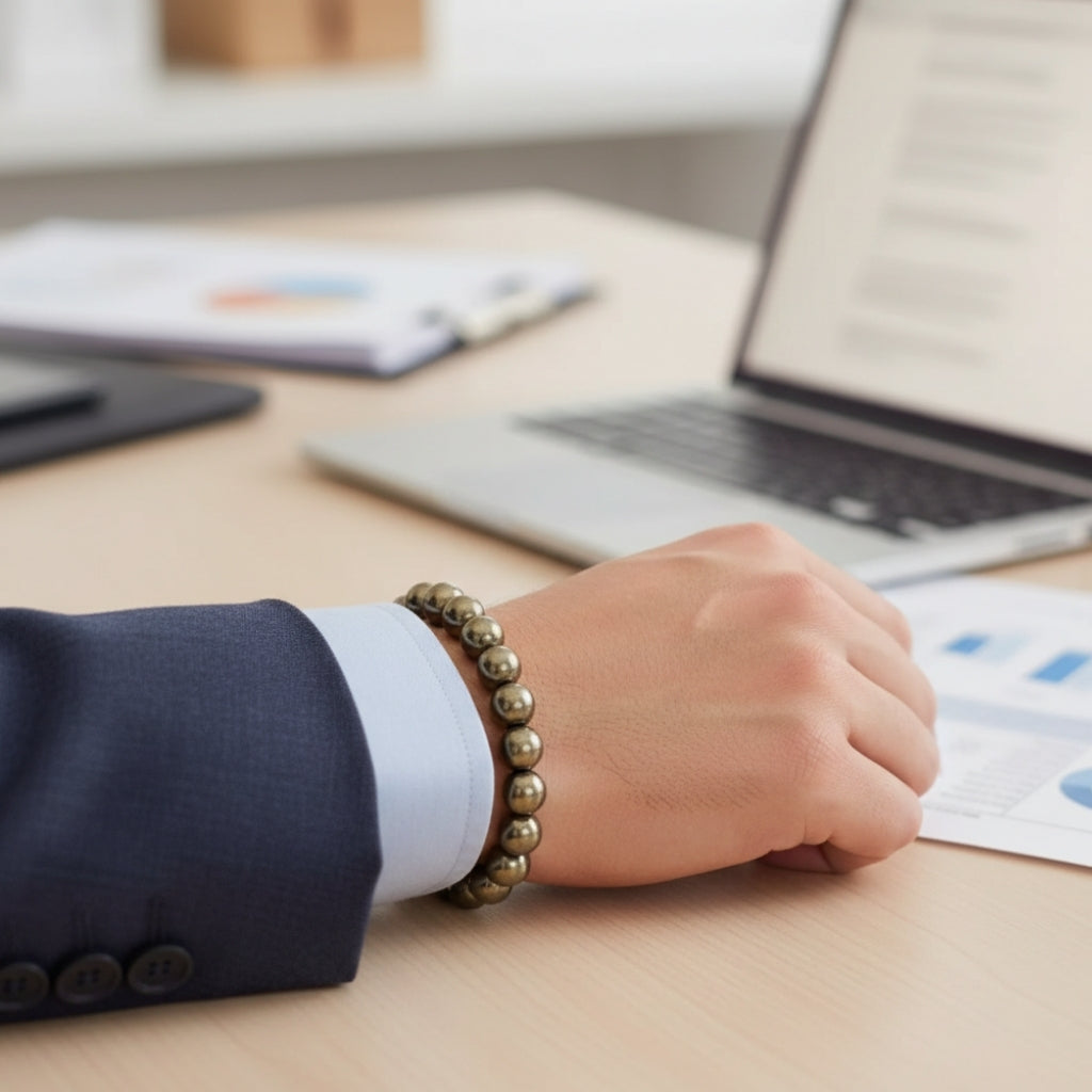 Original Golden Pyrite Bracelet 8mm Beads