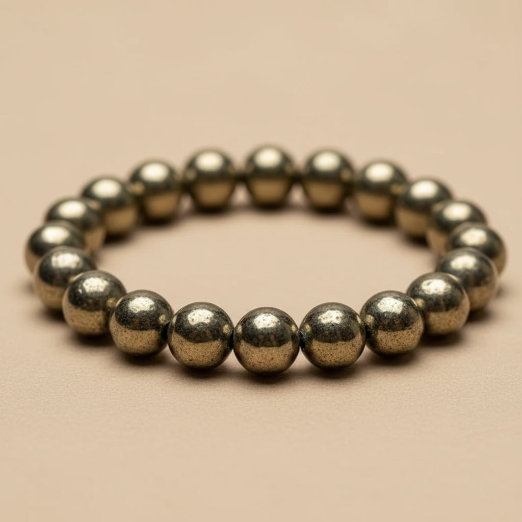 Original Golden Pyrite Bracelet 8mm Beads