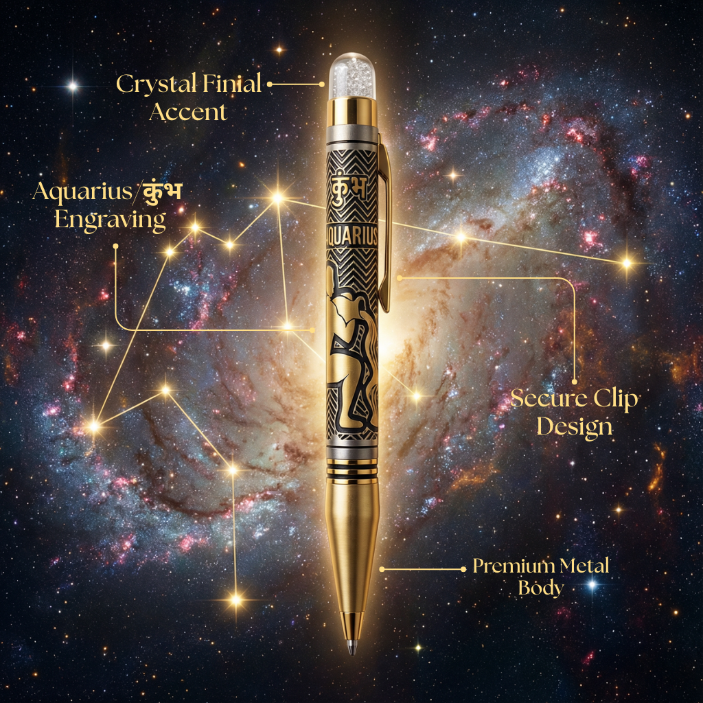 Aquarius (कुंभ) Zodiac Engraved Pen