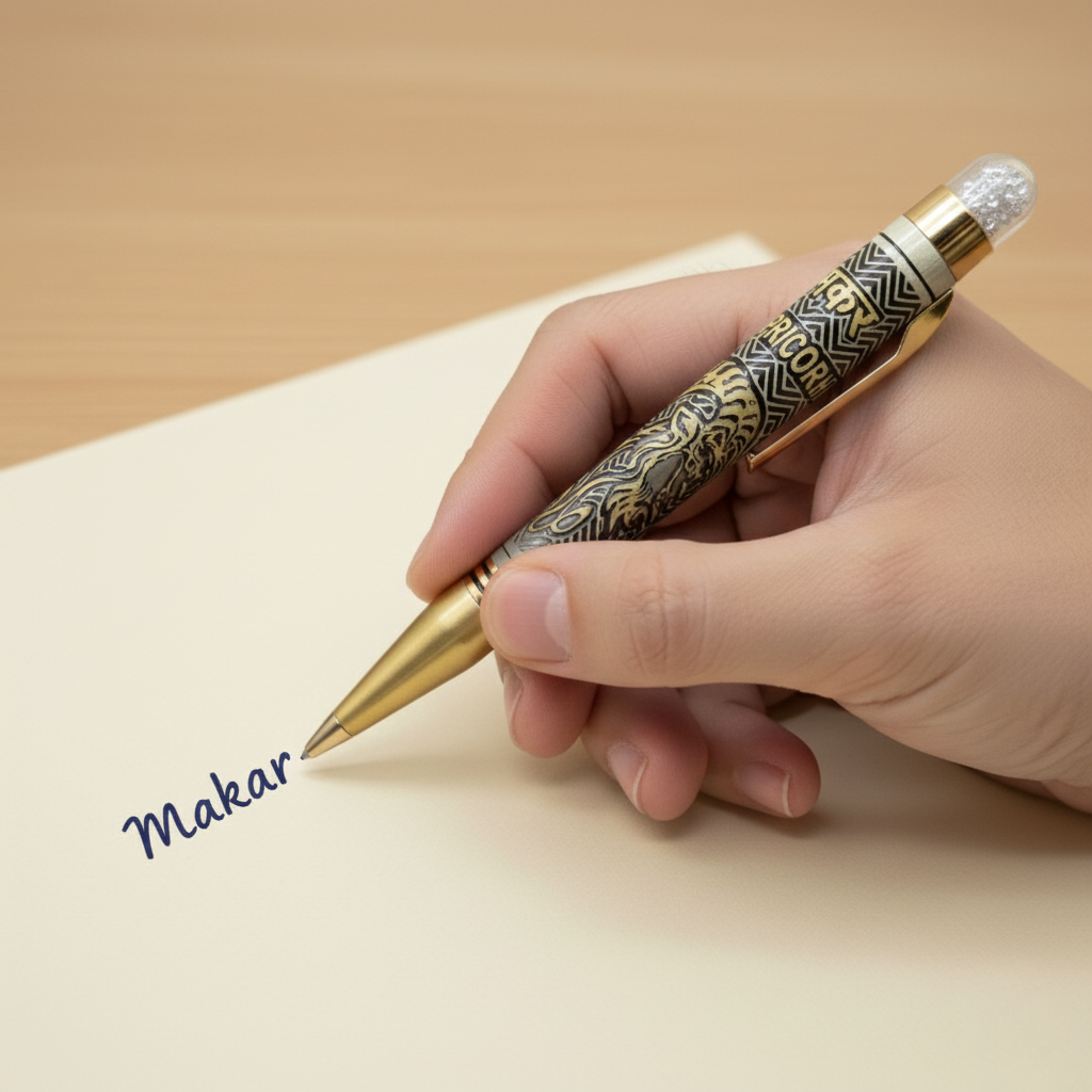Capricorn Makar Zodiac Engraved Ball Pen