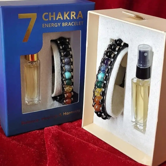 7 Chakra Bracelet & Natural Essential Attar Spray