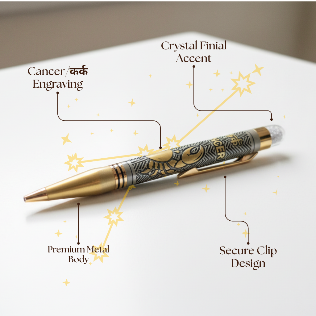 Cancer (कर्क) Zodiac Engraved Pen