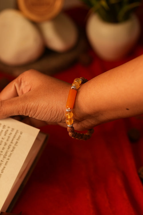 Dhanu Rashi Bracelet Lab Certified Sagittarius Zodiac Stone & Rudraksha