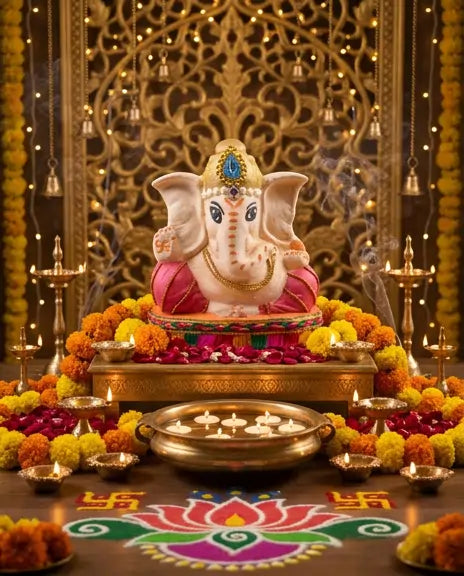 Handmade Cow Dung Lord Ganesha Murti