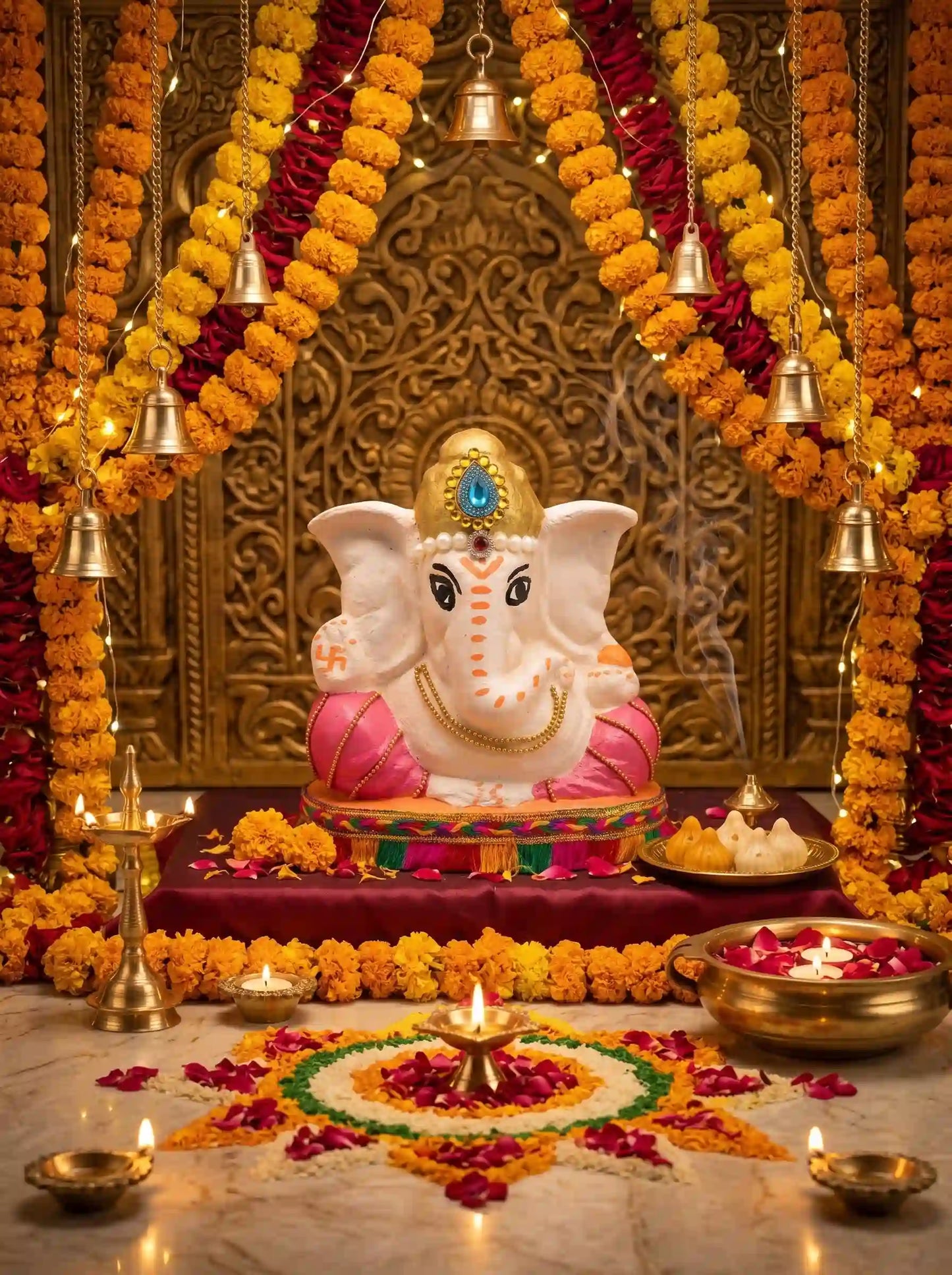 Handmade Cow Dung Lord Ganesha Murti