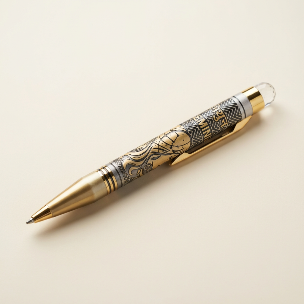 Gemini (मिथुन) Zodiac Engraved Pen