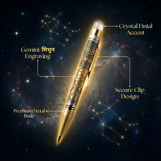 Gemini (मिथुन) Zodiac Engraved Pen