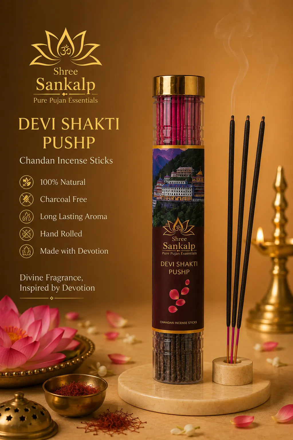 Devi Shakti Pushp Agarbatti - Chandan Fragnance