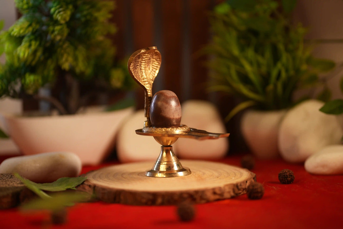 Narmedshwar Mahadev Shivling with Brass Stand