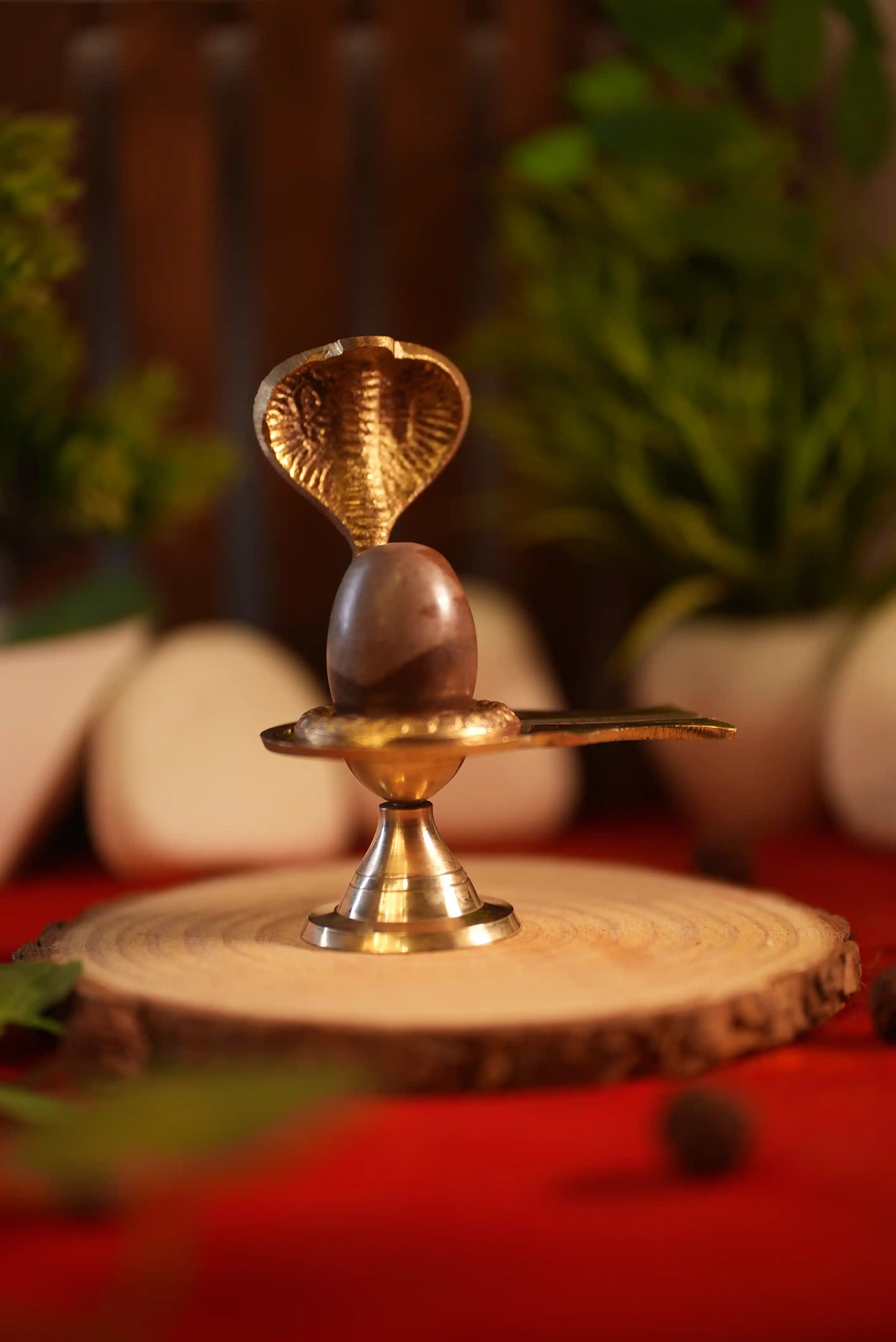 Narmedshwar Mahadev Shivling with Brass Stand