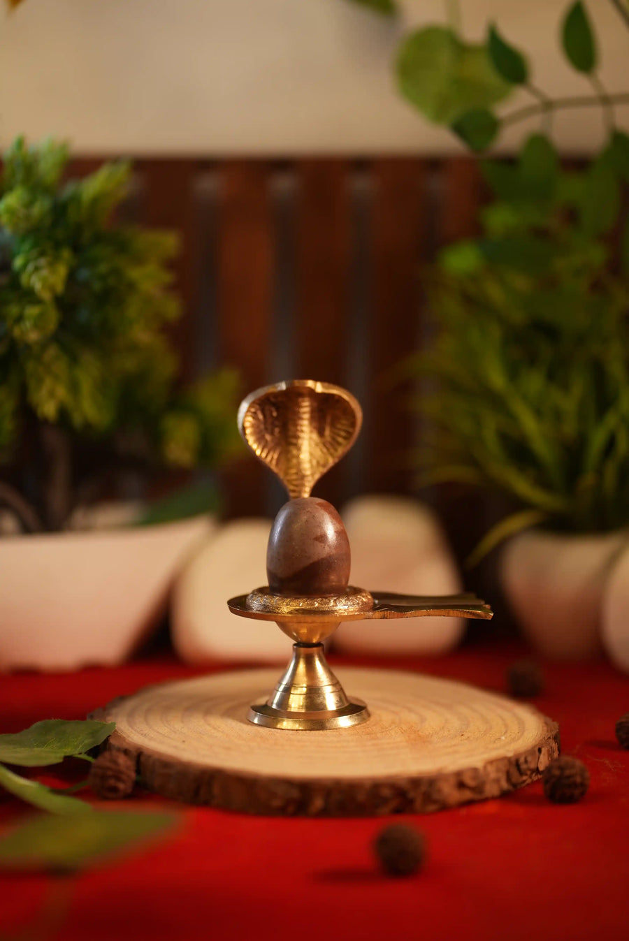 Narmedshwar Mahadev Shivling with Brass Stand