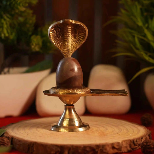 Natural Narmedshwar Mahadev Shivling with Brass Stand