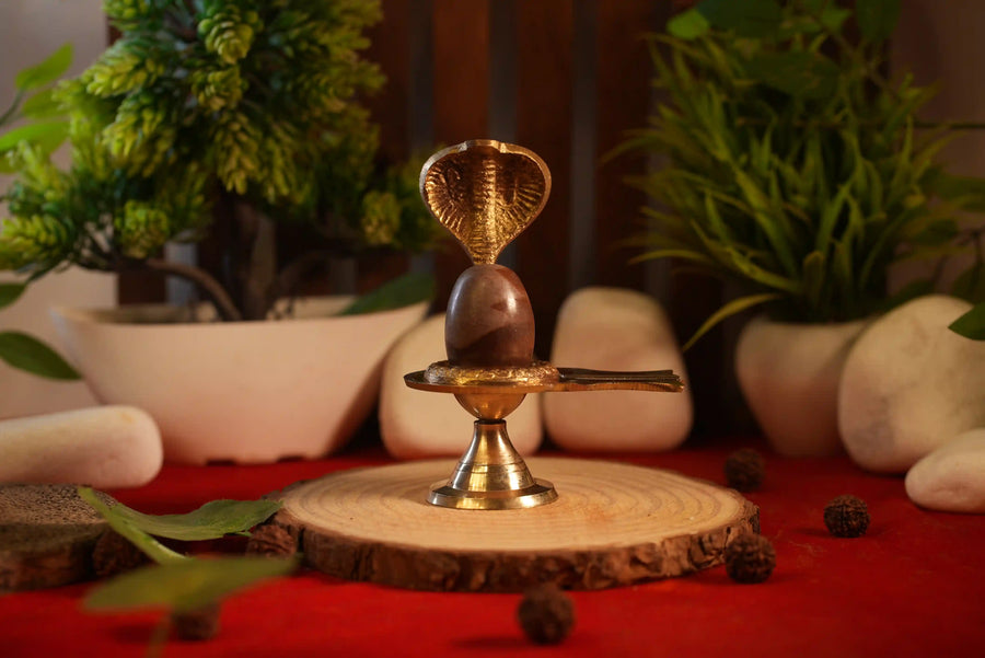 Narmedshwar Mahadev Shivling with Brass Stand