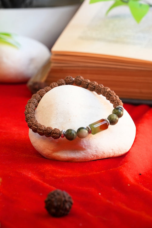 Kanya Rashi Bracelet Lab Certified Virgo Zodiac Stone  & Rudraksha