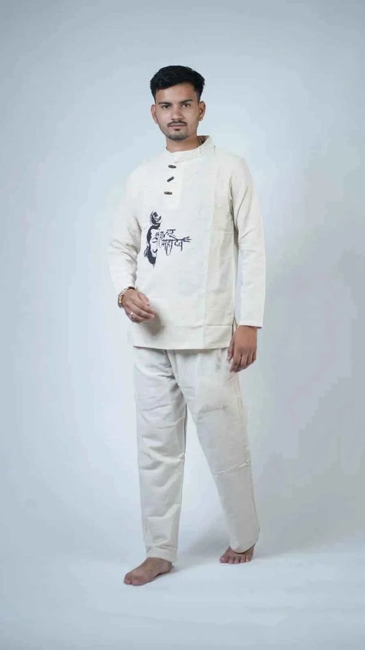 Har Har Mahadev Men's Kurta Co-ord Set Size XL