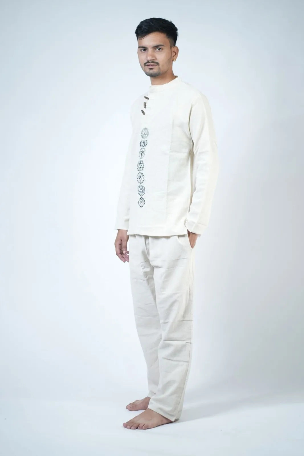 7 Chakra Kurta Co-ord Set Ivory White