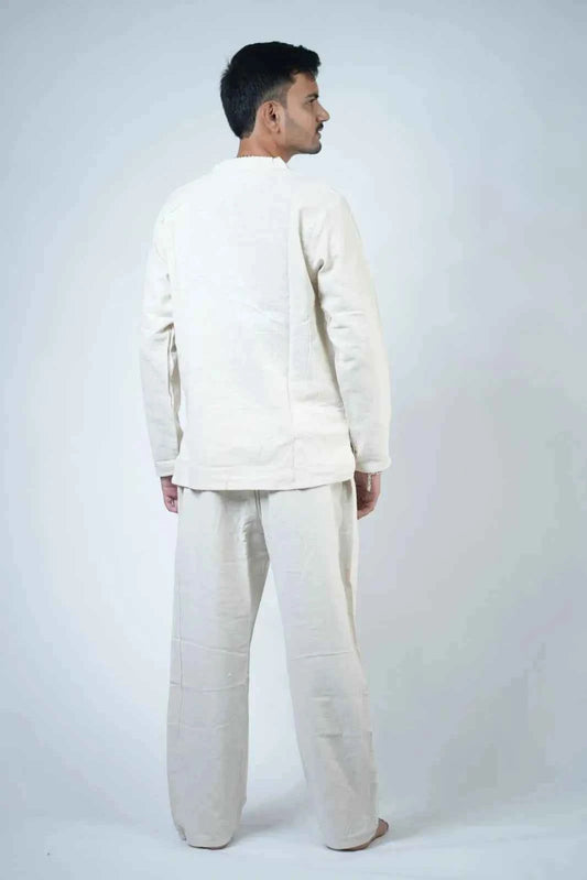 7 Chakra Kurta Co-ord Set Ivory White Size M