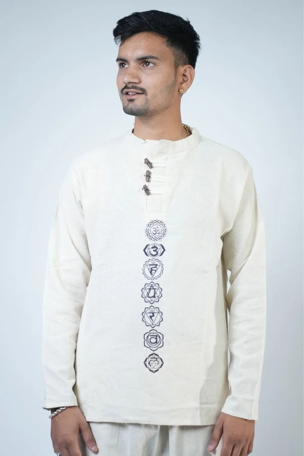7 Chakra Kurta Co-ord Set Ivory White