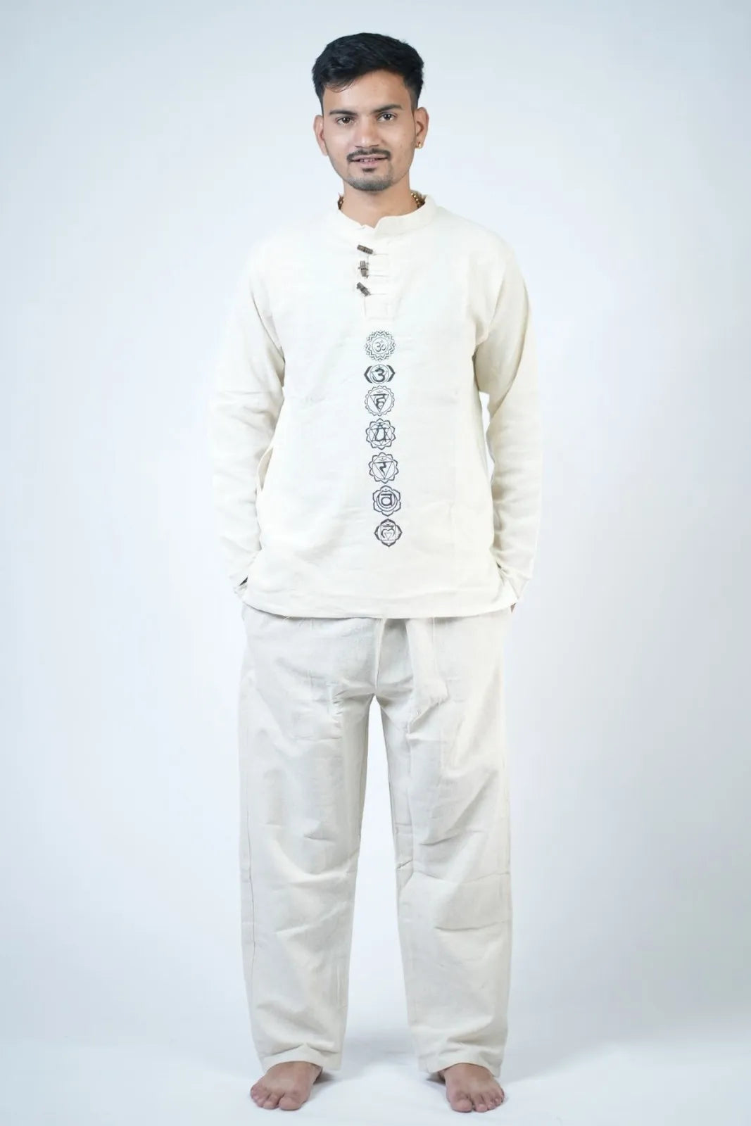 7 Chakra Kurta Co-ord Set Ivory White