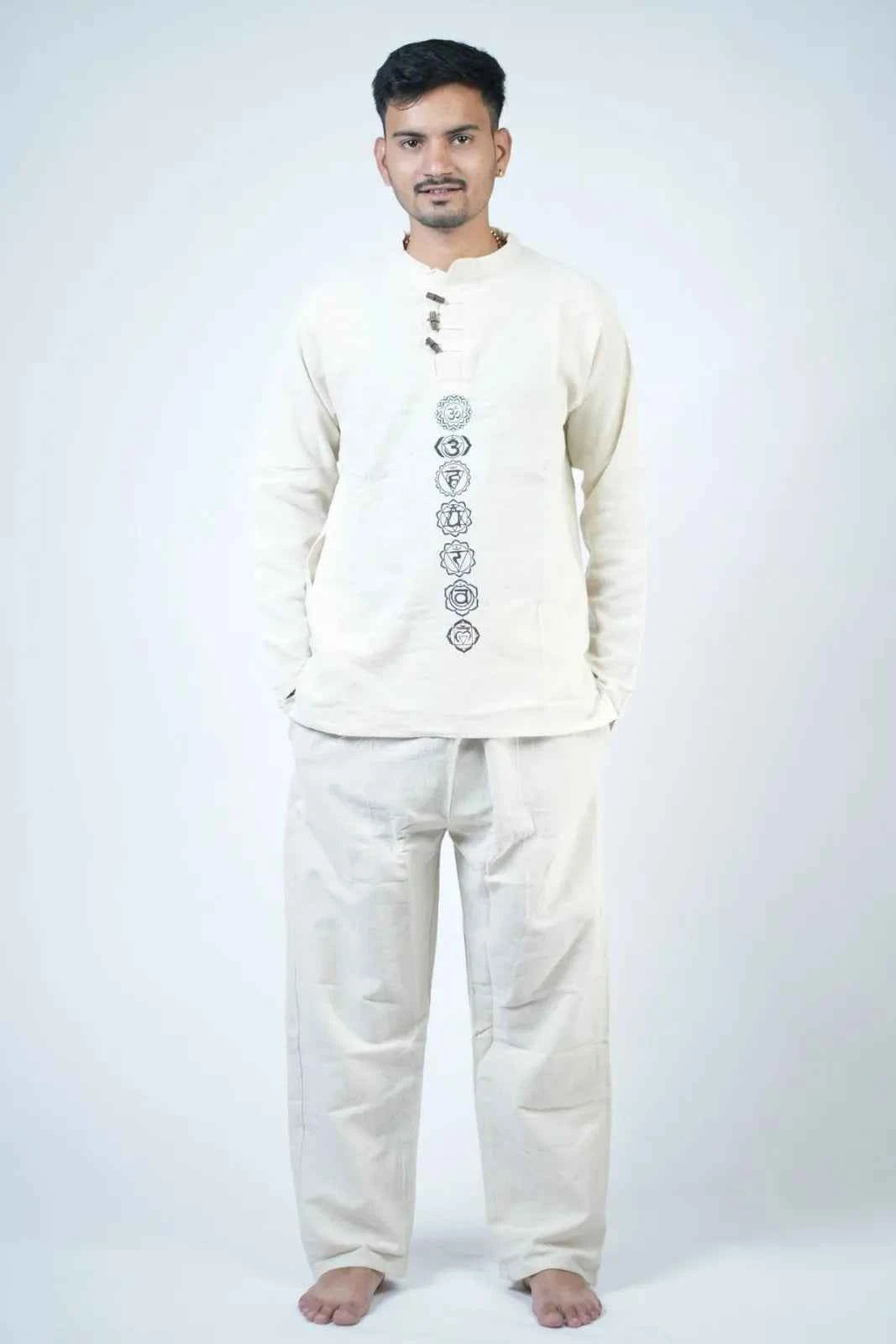 7 Chakra Kurta Co-ord Set Ivory White