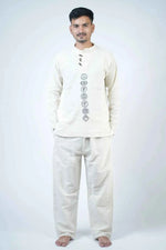 7 Chakra Kurta Co-ord Set Ivory White