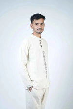 7 Chakra Kurta Co-ord Set Ivory White Size XL