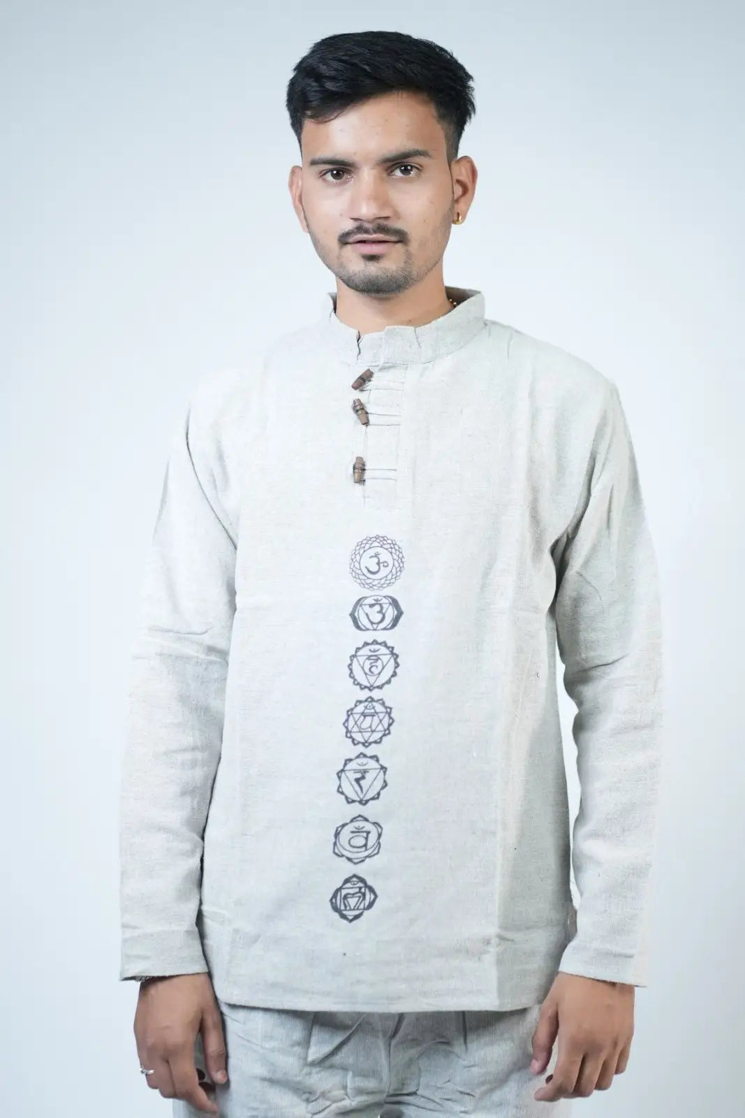 Men's Spiritual Print Kurta Co-ord Set