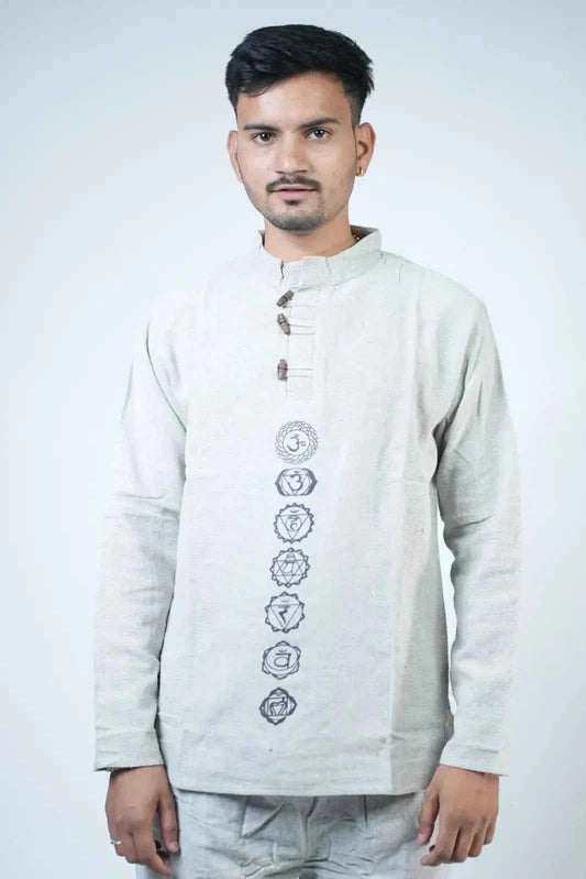 Men's Spiritual Print Kurta Co-ord Set