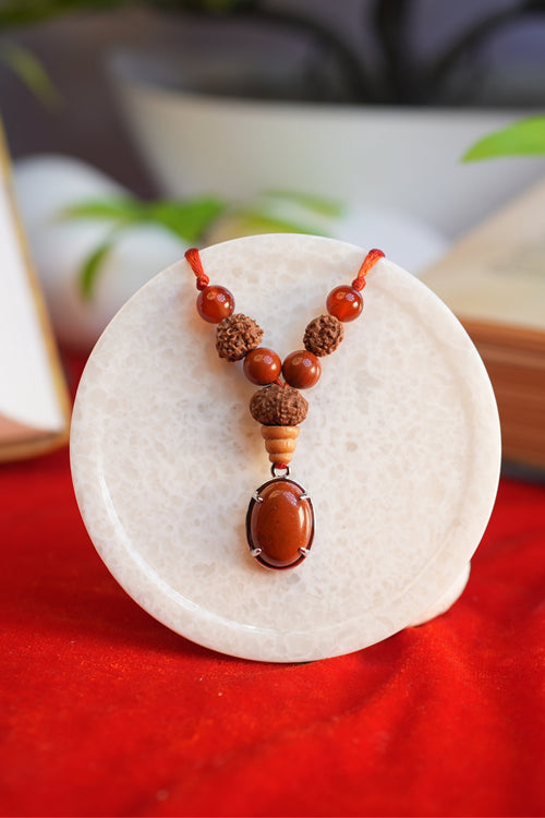 Mesh Rashi Kavach Pendant Lab Certified Aries Zodiac Stone