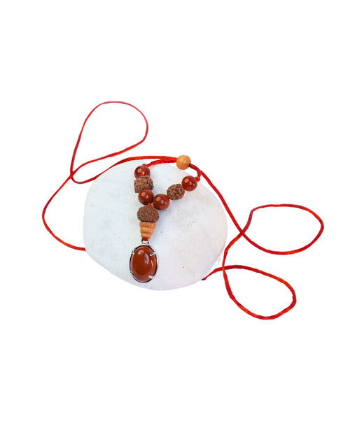 Mesh Rashi Kavach Pendant Lab Certified Aries Zodiac Stone
