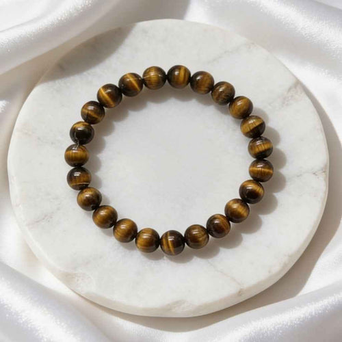 Natural Green Aventurine & Tiger Eye Crystal Bracelet