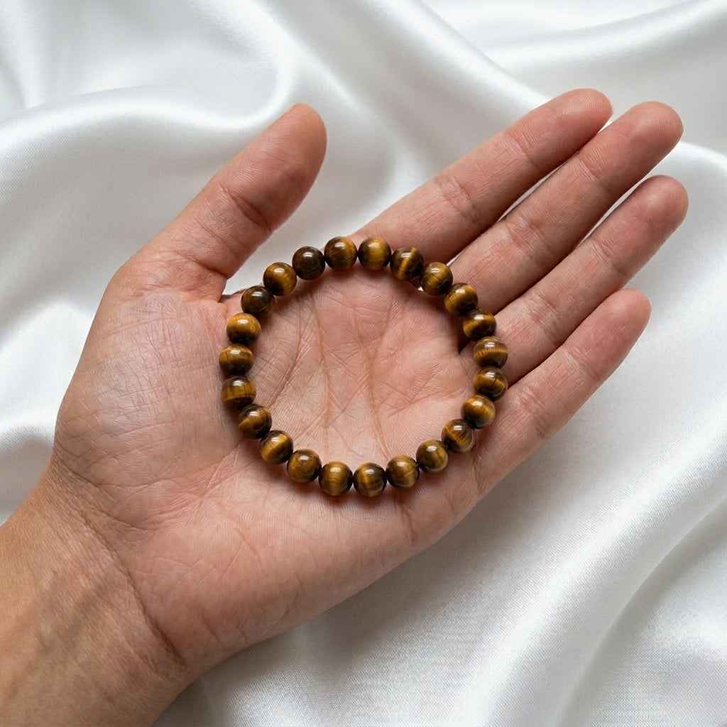 Natural Green Aventurine & Tiger Eye Crystal Bracelet