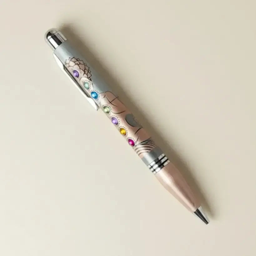 7 Chakra Healing Stone Engraved Pen