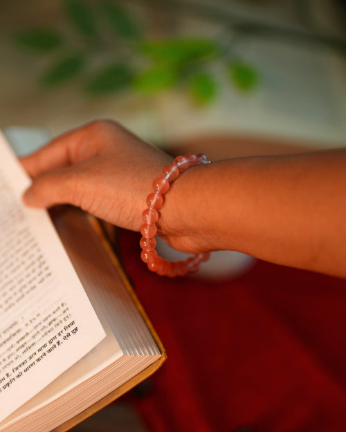 Genuine Rose Quartz Bracelet for Love & Healing – Heart Chakra Crystal | Shree Sankalp