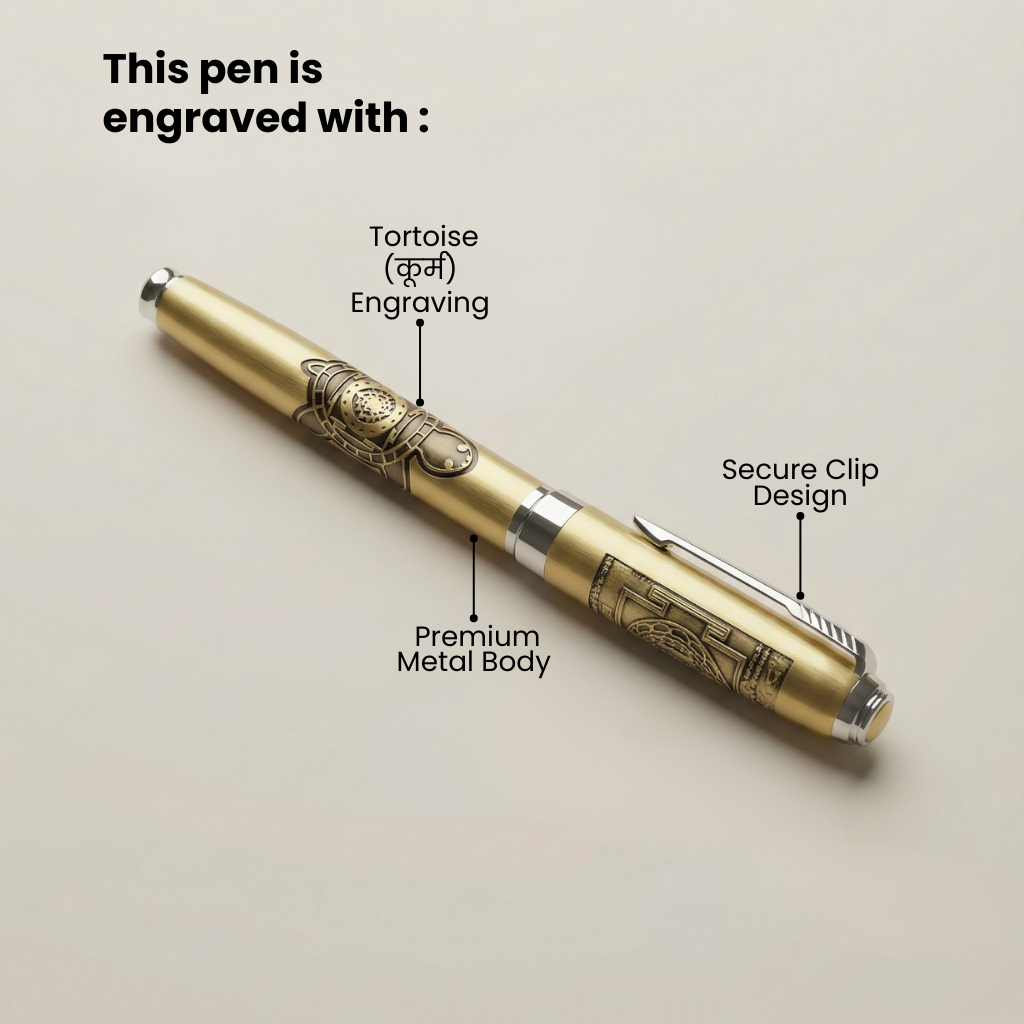 Tortoise Engraved Premium Metal Pen